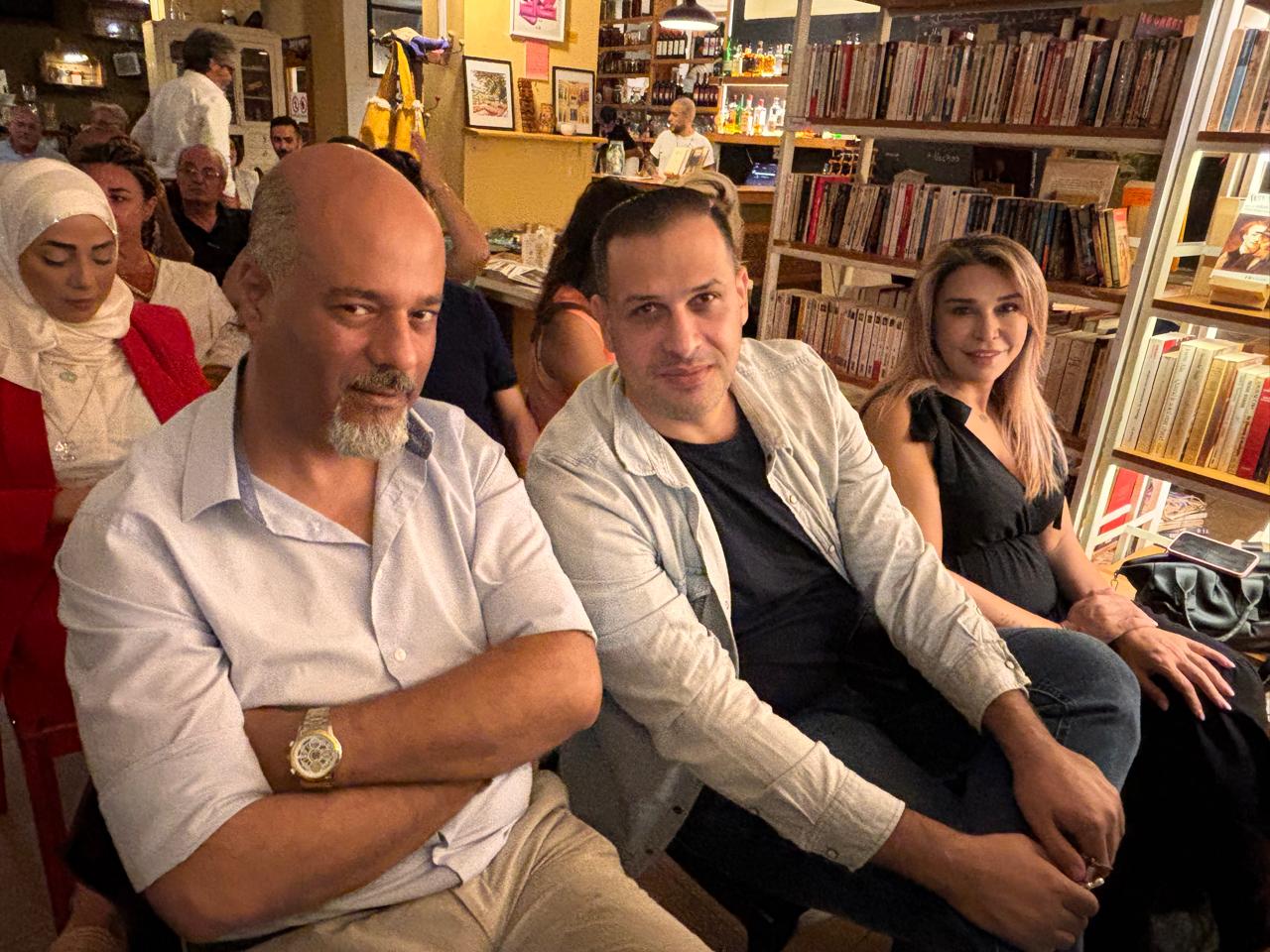 الشعراء من اليمين عروبة شكر وعمران شحادة وعمر زيداني 