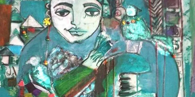 لوحة للتشكيلية أحلام عباس