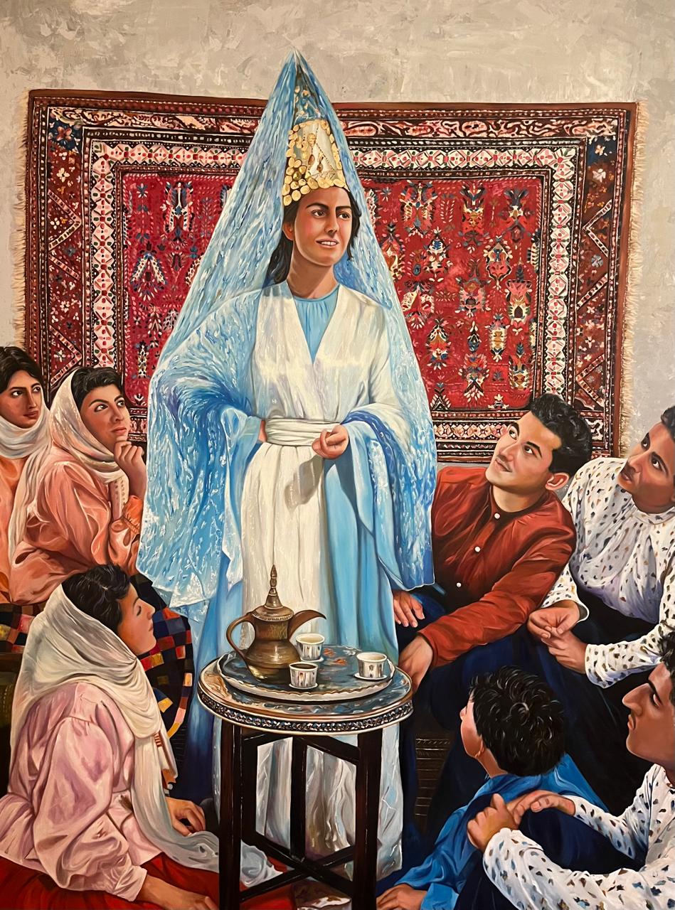 لوحة يسرى حبحاب حول التراث 